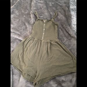 Green Button romper